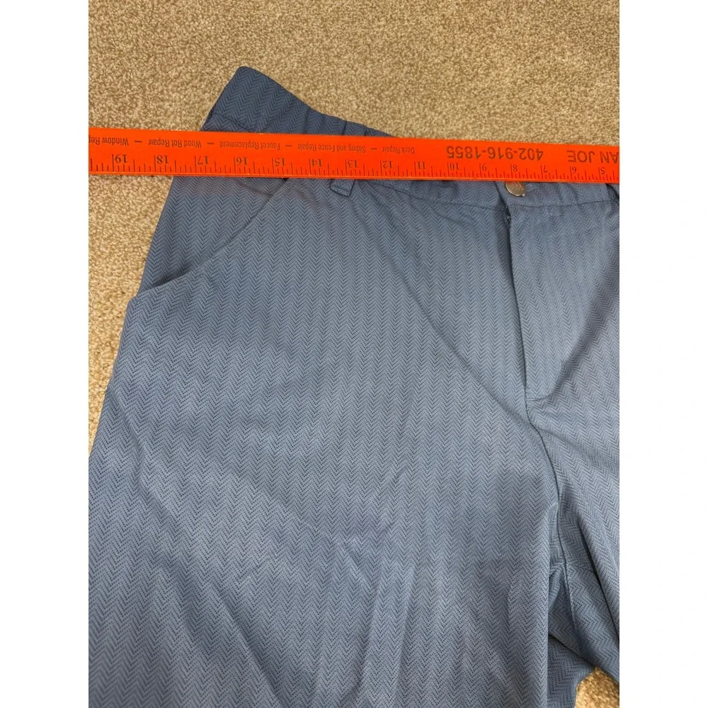 Adidas Mens Golf Shorts Navy Blue Chevron Herringbone 34 Stretch Performance